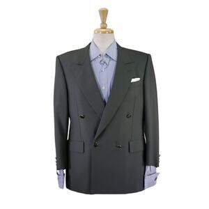 Chester Barrie Vintage Jade Green Wool Mohair Double Breasted Blazer Jacket 40S